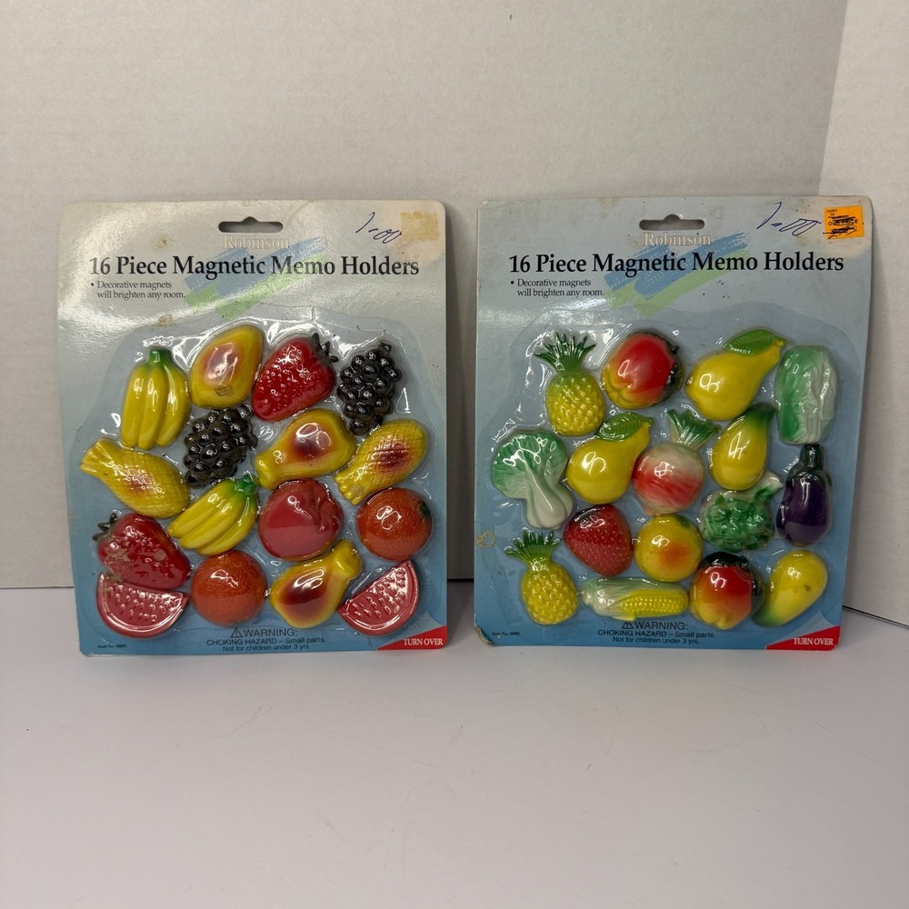 Vintage Robinson Knife Company Refrigerator Kitchen Magnets Fruit & Veggies 1998
